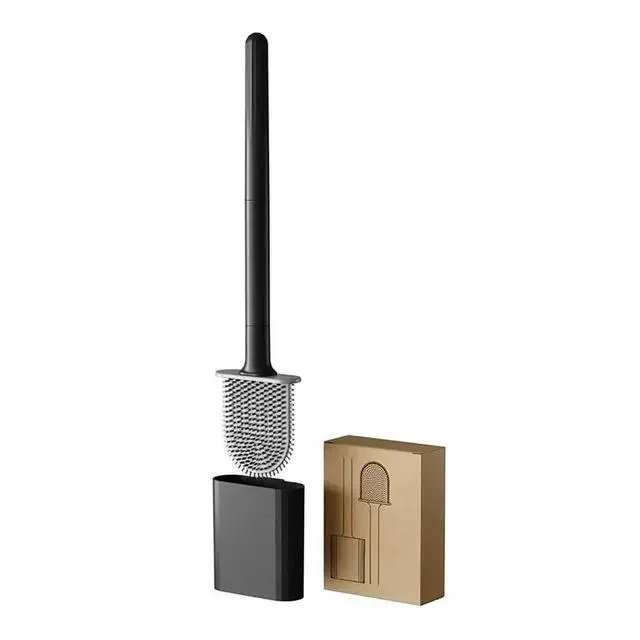 Main image of RV Essentials, RV Toilet Brush, Toilet Brush Silicone Won't Damage Toilets, Wall Mounted Toilet Brush Black-Anti-Roll, Anti-Drip Design, Suitable for RV Travel Trailers and Campers