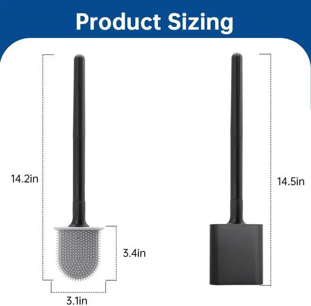 Alt view image 7 of 7 - RV Essentials, RV Toilet Brush, Toilet Brush Silicone Won't Damage Toilets, Wall Mounted Toilet Brush Black-Anti-Roll, Anti-Drip Design, Suitable for RV Travel Trailers and Campers