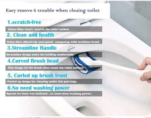 Alt view image 2 of 7 - Toilet Brush Bowl Brush Bathroom Brush Under Rim Toilet Brush Scracth-Free Curved Good Grip Easy to use deep Cleaning No Scratching, Anti-Splashing Easy to Store (2pack)