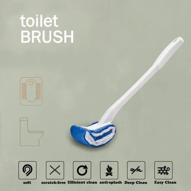 Alt view image 3 of 7 - Toilet Brush Bowl Brush Bathroom Brush Under Rim Toilet Brush Scracth-Free Curved Good Grip Easy to use deep Cleaning No Scratching, Anti-Splashing Easy to Store (2pack)