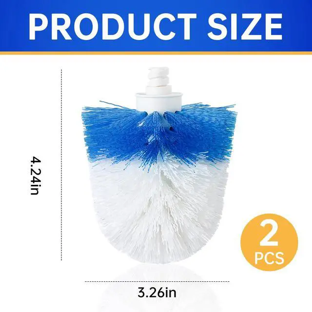 Alt view image 2 of 7 - 2 Pack Toilet Brush Replacement Head Compatible with OXO Good Grips Toilet Brush, Toilet Brush Refills for OXO Toilet Brush Only, Plastic Toilet Brush Head & Nylon Material