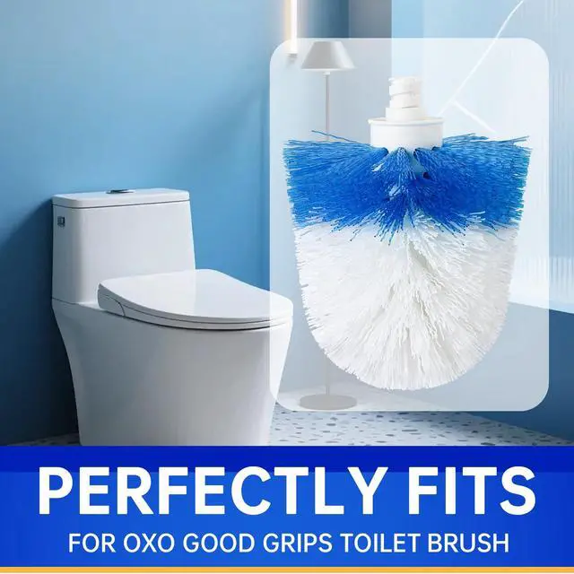 Alt view image 3 of 7 - 2 Pack Toilet Brush Replacement Head Compatible with OXO Good Grips Toilet Brush, Toilet Brush Refills for OXO Toilet Brush Only, Plastic Toilet Brush Head & Nylon Material