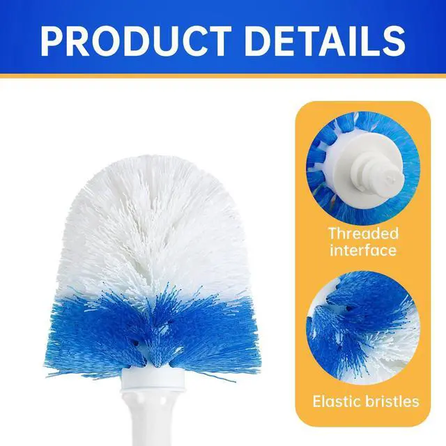 Alt view image 6 of 7 - 2 Pack Toilet Brush Replacement Head Compatible with OXO Good Grips Toilet Brush, Toilet Brush Refills for OXO Toilet Brush Only, Plastic Toilet Brush Head & Nylon Material