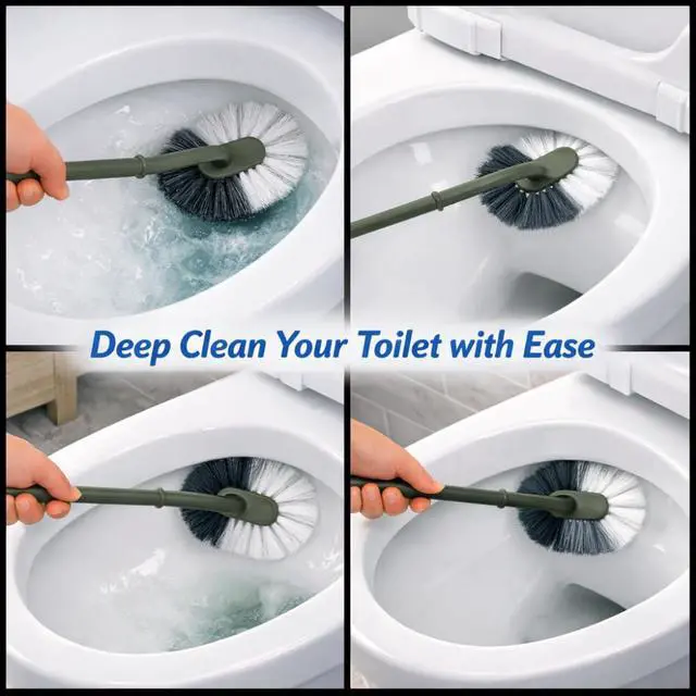 Alt view image 3 of 7 - 2 Pack Curved Toilet Bowl Brushes Durable UnderRim Bathroom Cleaning Tools for Deep Toilet Scrubbing, Household Sanitary Brushes Without Holder