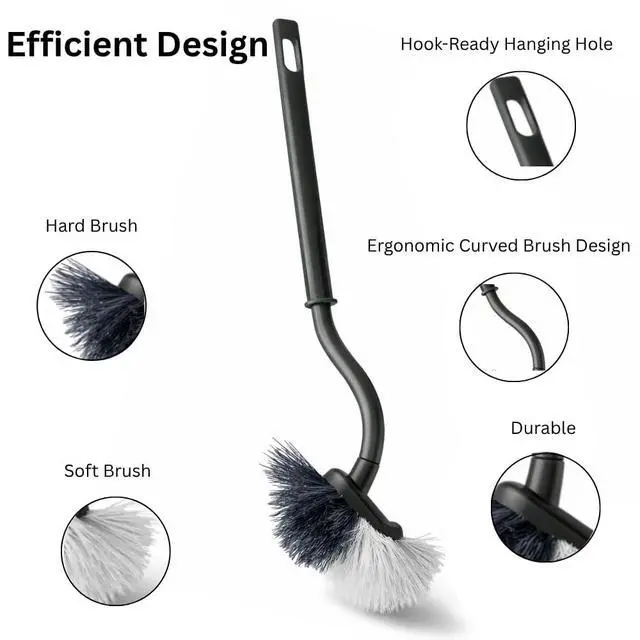 Alt view image 4 of 7 - 2 Pack Curved Toilet Bowl Brushes Durable UnderRim Bathroom Cleaning Tools for Deep Toilet Scrubbing, Household Sanitary Brushes Without Holder