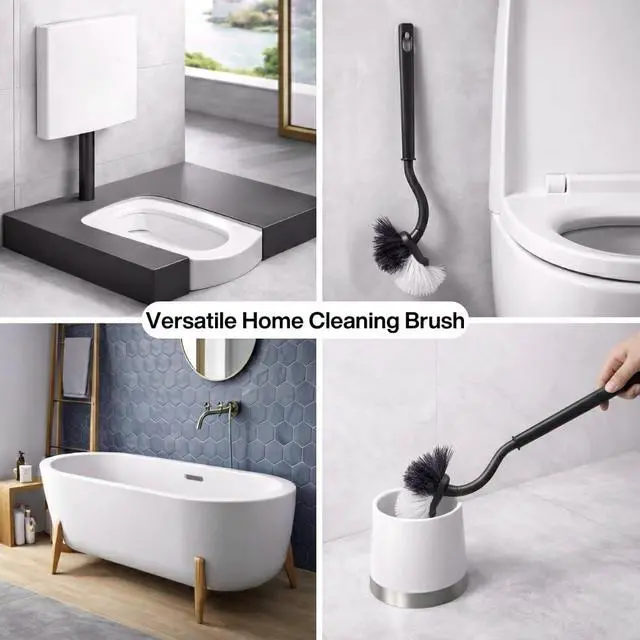 Alt view image 5 of 7 - 2 Pack Curved Toilet Bowl Brushes Durable UnderRim Bathroom Cleaning Tools for Deep Toilet Scrubbing, Household Sanitary Brushes Without Holder