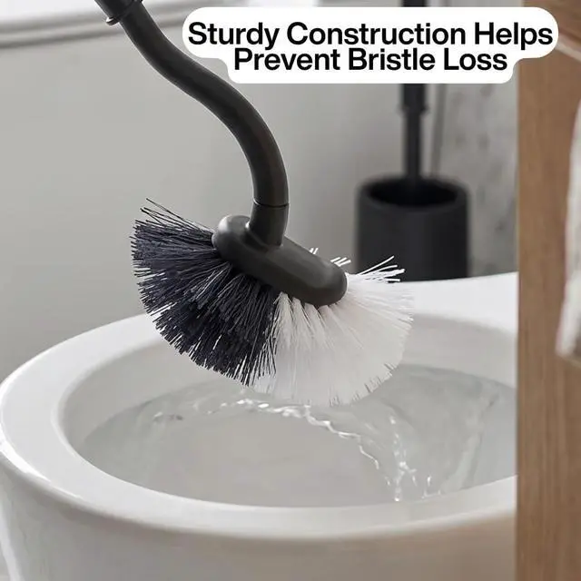 Alt view image 6 of 7 - 2 Pack Curved Toilet Bowl Brushes Durable UnderRim Bathroom Cleaning Tools for Deep Toilet Scrubbing, Household Sanitary Brushes Without Holder