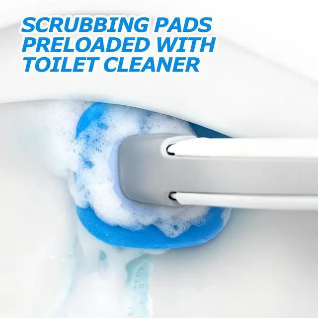 Alt view image 3 of 7 - Disposable Toilet Brush&Toilet Bowl Brush and Holder Set - Toilet Scrubber Brush,Toilet Bowl Cleaners,Household Essentials,Cleaning Supplies,White