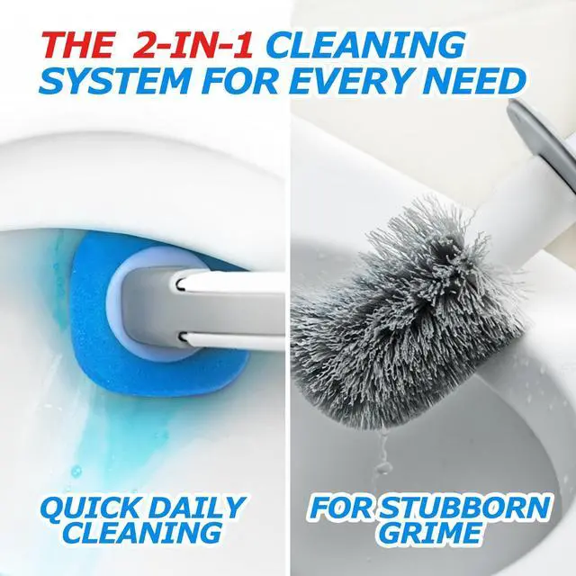 Alt view image 2 of 7 - Disposable Toilet Brush&Toilet Bowl Brush and Holder Set - Toilet Scrubber Brush,Toilet Bowl Cleaners,Household Essentials,Cleaning Supplies,White