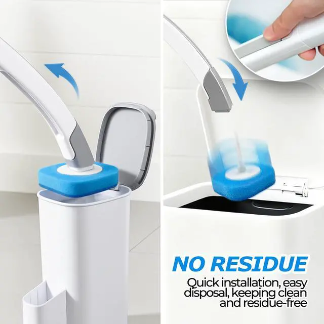 Alt view image 4 of 7 - Disposable Toilet Brush&Toilet Bowl Brush and Holder Set - Toilet Scrubber Brush,Toilet Bowl Cleaners,Household Essentials,Cleaning Supplies,White