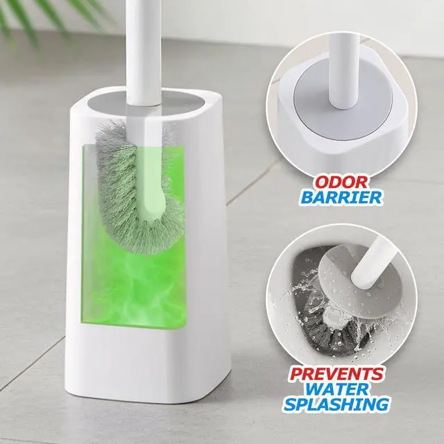 Alt view image 6 of 7 - Disposable Toilet Brush&Toilet Bowl Brush and Holder Set - Toilet Scrubber Brush,Toilet Bowl Cleaners,Household Essentials,Cleaning Supplies,White