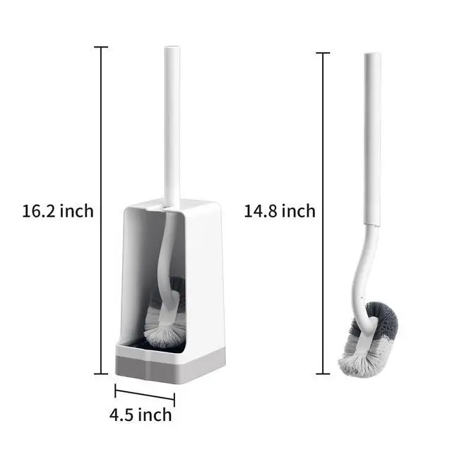 Alt view image 4 of 7 - Bathroom Toilet Bowl Brush and Holder, Curved Design Dismount Toilet Brush for Deep Cleaning Under Rim, Best Toilet Brush Set, CompactToilet BowlCleaner Brush for Bathroom, 1 Pack