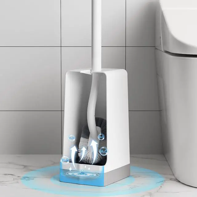 Alt view image 5 of 7 - Bathroom Toilet Bowl Brush and Holder, Curved Design Dismount Toilet Brush for Deep Cleaning Under Rim, Best Toilet Brush Set, CompactToilet BowlCleaner Brush for Bathroom, 1 Pack