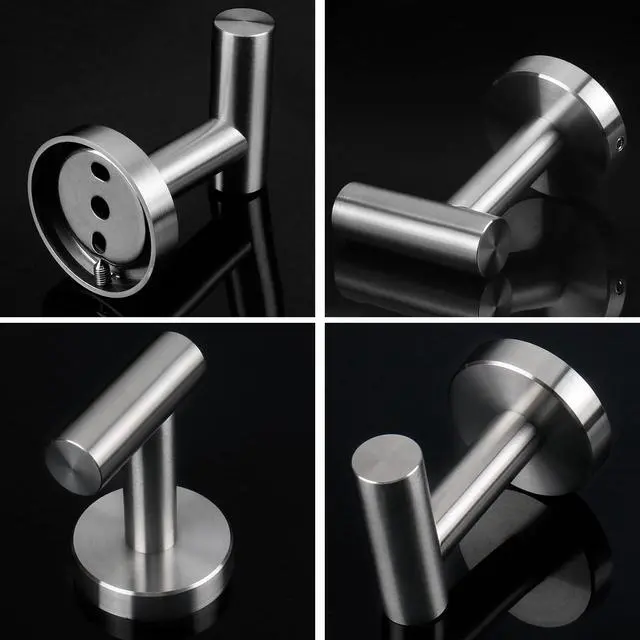 Alt view image 6 of 7 - Bath Towel Hooks- SUS 304 Stainless Steel Robe Hook Holder, Heavy Duty Coat Hook for Bathroom Livingroom Hotel Kitchen Garage, Wall Mounted (Brushed Nickel, 3 Pack)