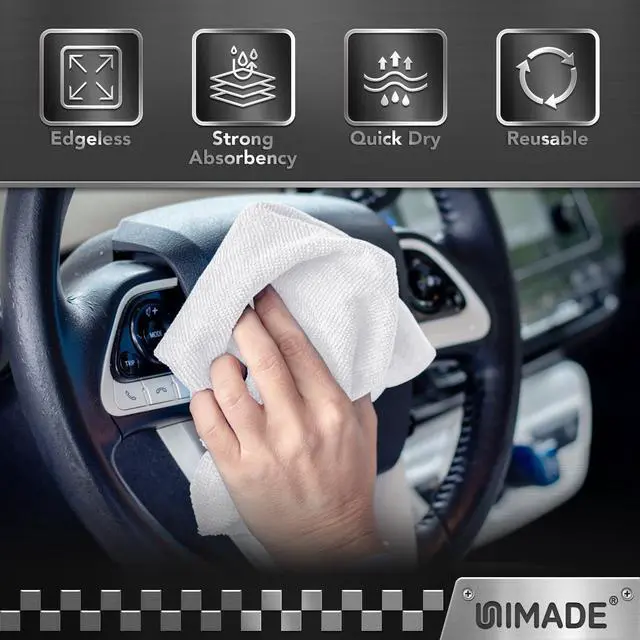 Alt view image 5 of 7 - Microfiber Cleaning Cloth, 24 Pack Reusable Microfiber Towels | for Cars Lint Free Cleaning Shop Towel Rags for Home Kitchen Automotive Bar Mechanic Restaurant Garage, 11"x 12", White