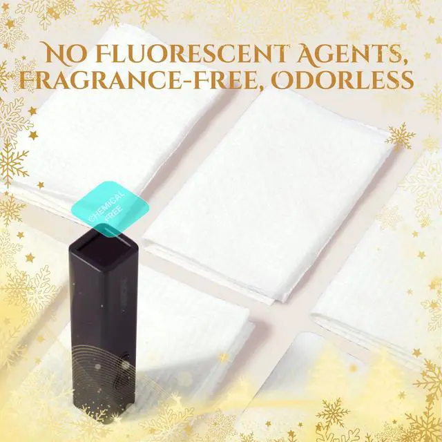 Alt view image 6 of 7 - Christmas Disposable Face Towels XL, 50 Count | Ultra Soft Makeup Remover Dry Wipes for Sensitive Skin, Magnetic Gift Box, Stocking Stuffers for Women