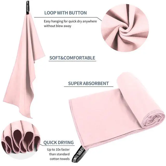 Alt view image 5 of 7 - Microfiber Travel Towel, Quick Dry Camping & Gym Towel. Compact | Super Absorbent,Fast Drying,Lightweight,Soft,Suitable for Camping,Backpack,Gym,Swim, Yoga,Hiking