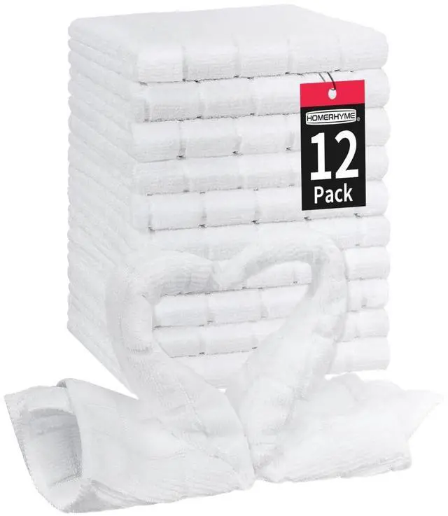 Main image of Microfiber Washcloths Face Towel, 12 Pack White Towels Fingertip Washcloth, Soft Lint Free Quick Dry Bulk Absorbent Reusable Wash Cloths for Bathroom Salon Spa Gym