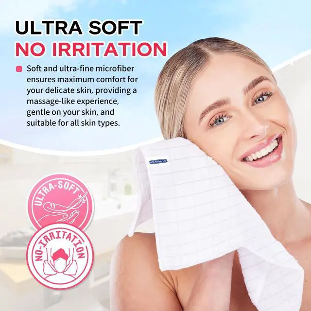 Alt view image 3 of 7 - Microfiber Washcloths Face Towel, 12 Pack White Towels Fingertip Washcloth, Soft Lint Free Quick Dry Bulk Absorbent Reusable Wash Cloths for Bathroom Salon Spa Gym