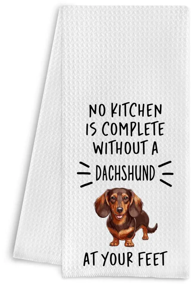 Main image of Dachshund Kitchen Hand Towels - Dachshund Wiener Dog Gifts for Women, Weiner Dog Decor, Dachshund Dish Tea Towels 16 X 24 Inches