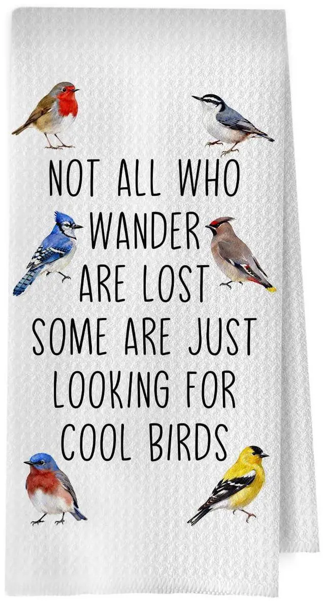 Main image of Bird Gifts Kitchen Towels - Funny Birds Farmhouse Decorative Waffle Dish Towels, Bird Watching Gifts Hand Towel, Birds Tea Towel, 16x24 Inch