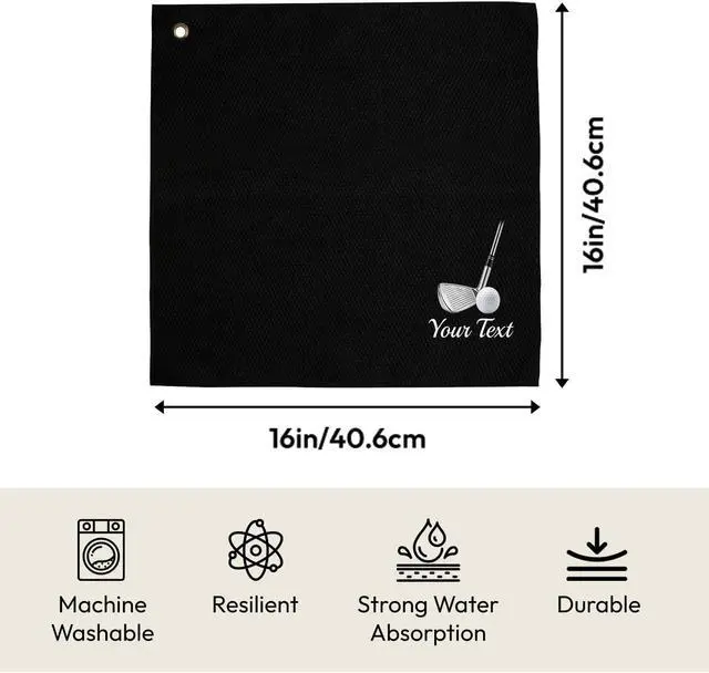 Alt view image 7 of 7 - Custom Golf Towel with Carabiner Clip, Golf Accessories for Men & Women, Add Name with Custom Fonts, Personalized Golf Club Cleaning Towel, Ideal Golf Gift for Father's Day, Dad, Golfers