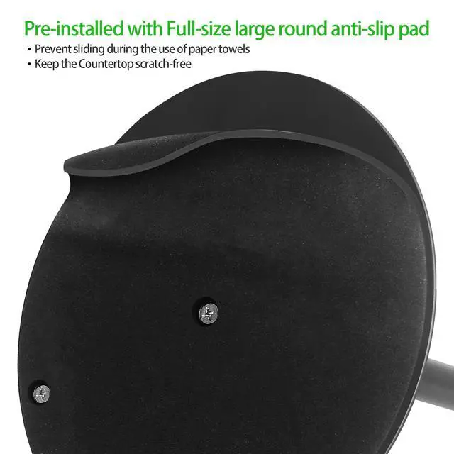 Alt view image 6 of 7 - Paper Towel Holder Countertop, Black Kitchen Paper Towel Holder Stand for Kitchen and Bathroom Organization, Stainless Steel Paper Towel Holders for Standard and Large Rolls (Matte Black)
