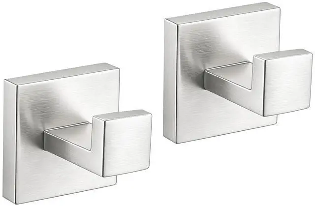 Main image of 2 Piece Towel Hook - Bathroom Coat Hook - Brushed Nickel | Wall Mounted Towel Hooks for Bathroom, Stainless Steel Towel Holder, Heavy Duty Towel Holder for Kitchen