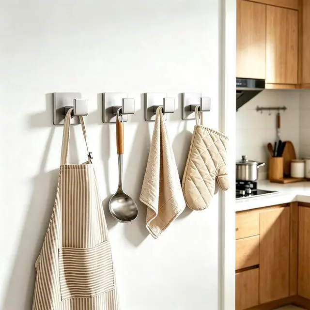 Alt view image 5 of 7 - 2 Piece Towel Hook - Bathroom Coat Hook - Brushed Nickel | Wall Mounted Towel Hooks for Bathroom, Stainless Steel Towel Holder, Heavy Duty Towel Holder for Kitchen