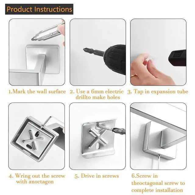 Alt view image 7 of 7 - 2 Piece Towel Hook - Bathroom Coat Hook - Brushed Nickel | Wall Mounted Towel Hooks for Bathroom, Stainless Steel Towel Holder, Heavy Duty Towel Holder for Kitchen