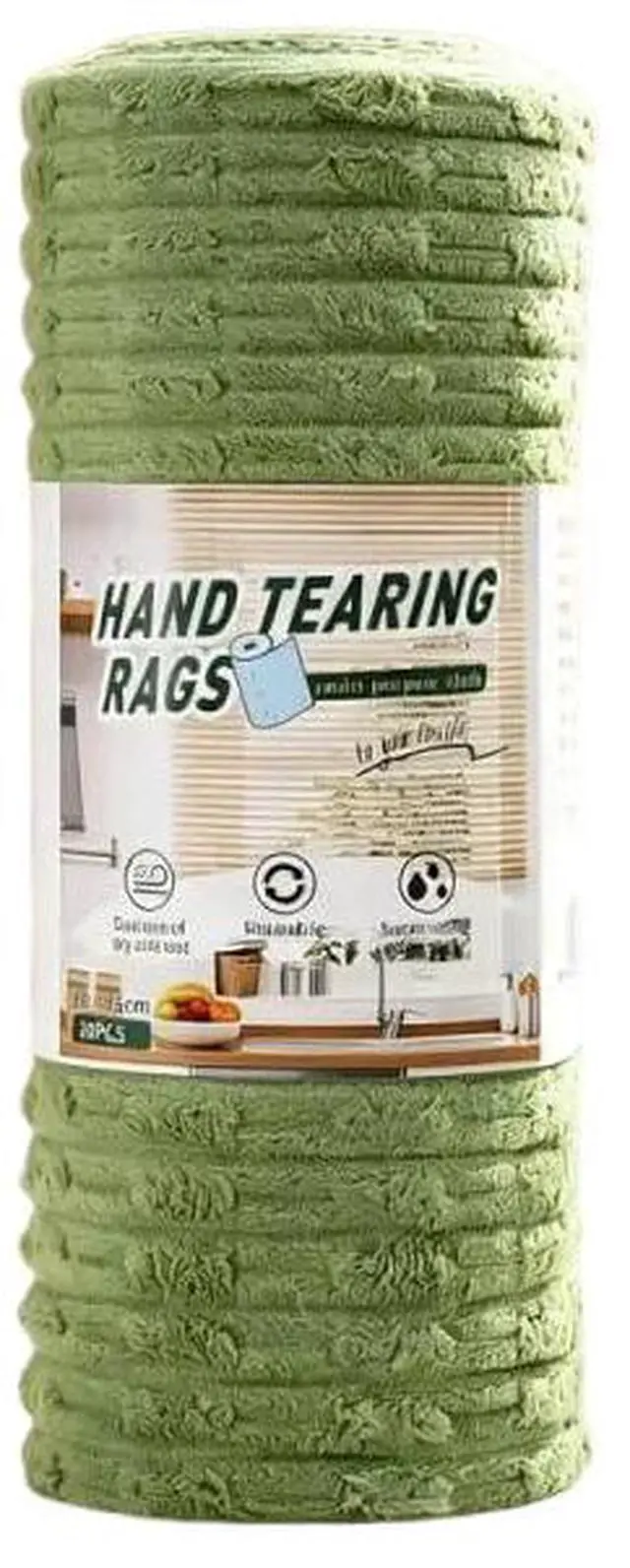 Main image of 20 PCS Tearable Antibacterial Cleaning Cloths, Washable Microfiber Towel | 10A-Grade Reusable Wet/Dry Lint-Free Rags, Streak-Free Scrubbing Towels for Kitchen, Car, Glass & Electronics