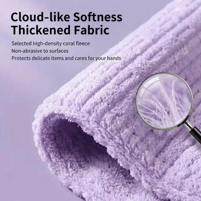 Alt view image 2 of 7 - 20 PCS Tearable Antibacterial Cleaning Cloths, Washable Microfiber Towel | 10A-Grade Reusable Wet/Dry Lint-Free Rags, Streak-Free Scrubbing Towels for Kitchen, Car, Glass & Electronics