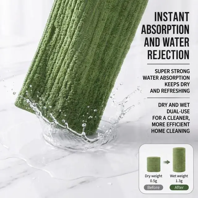 Alt view image 3 of 7 - 20 PCS Tearable Antibacterial Cleaning Cloths, Washable Microfiber Towel | 10A-Grade Reusable Wet/Dry Lint-Free Rags, Streak-Free Scrubbing Towels for Kitchen, Car, Glass & Electronics