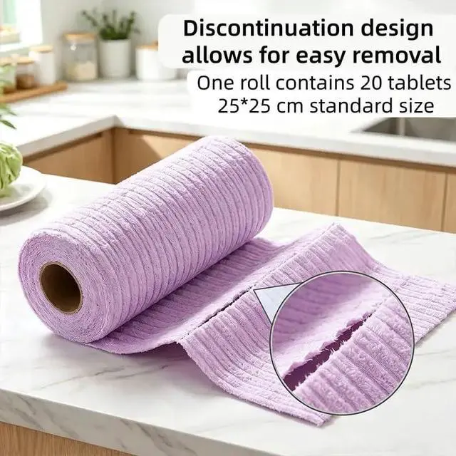 Alt view image 4 of 7 - 20 PCS Tearable Antibacterial Cleaning Cloths, Washable Microfiber Towel | 10A-Grade Reusable Wet/Dry Lint-Free Rags, Streak-Free Scrubbing Towels for Kitchen, Car, Glass & Electronics