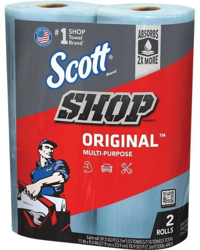 Main image of Kimberly-Clark Professional 75040 Scott Shop Towels Pack of 2. Blue, 2 Rolls