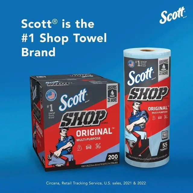 Alt view image 2 of 5 - Kimberly-Clark Professional 75040 Scott Shop Towels Pack of 2. Blue, 2 Rolls