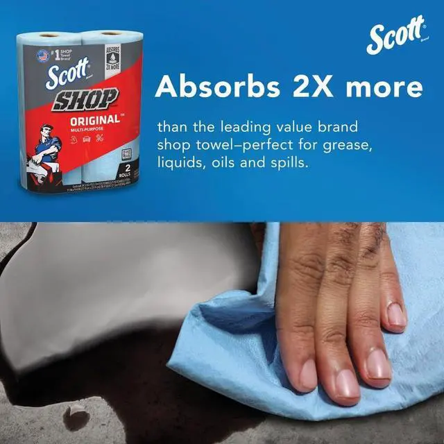 Alt view image 3 of 5 - Kimberly-Clark Professional 75040 Scott Shop Towels Pack of 2. Blue, 2 Rolls