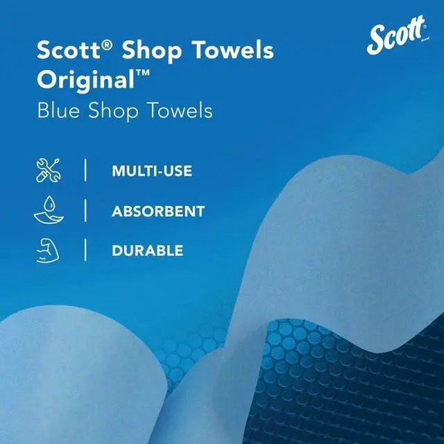 Alt view image 5 of 5 - Kimberly-Clark Professional 75040 Scott Shop Towels Pack of 2. Blue, 2 Rolls