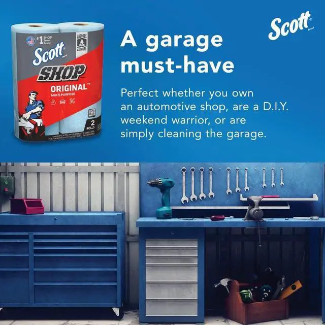 Alt view image 4 of 5 - Kimberly-Clark Professional 75040 Scott Shop Towels Pack of 2. Blue, 2 Rolls