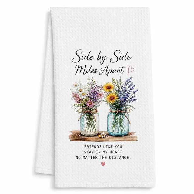 Main image of Friendship Gifts For Women, Floral Kitchen Hand Towel Gift For Friend Woman | Birthday Gifts For Women Friendship Fun Kitchen Towels Polyester 16x24in