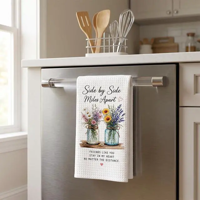 Alt view image 4 of 7 - Friendship Gifts For Women, Floral Kitchen Hand Towel Gift For Friend Woman | Birthday Gifts For Women Friendship Fun Kitchen Towels Polyester 16x24in