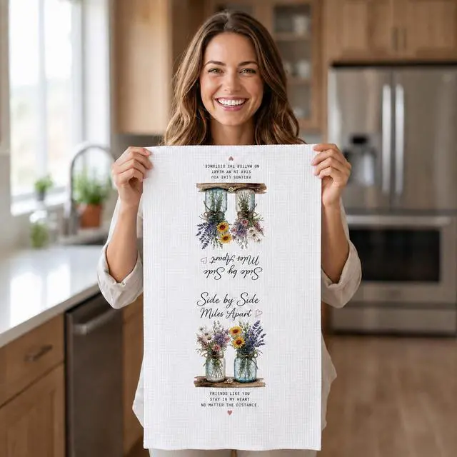 Alt view image 5 of 7 - Friendship Gifts For Women, Floral Kitchen Hand Towel Gift For Friend Woman | Birthday Gifts For Women Friendship Fun Kitchen Towels Polyester 16x24in