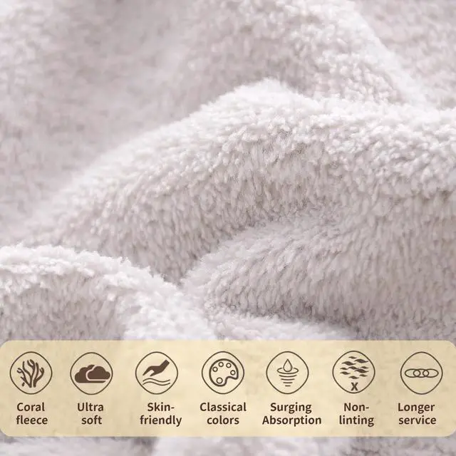 Alt view image 3 of 5 - Microfiber Coral Fleece washclothsFace Towels, Bath Small Towel,Cleaning Cloths,Makeup Softer Washcloth Whit Hook,6 Pack, 12x12 Inches