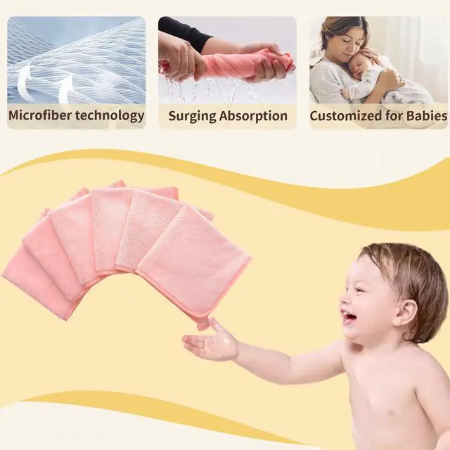 Alt view image 4 of 5 - Microfiber Coral Fleece washclothsFace Towels, Bath Small Towel,Cleaning Cloths,Makeup Softer Washcloth Whit Hook,6 Pack, 12x12 Inches