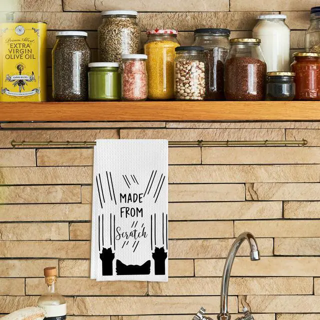 Alt view image 2 of 5 - Scratch Made Funny Cat Towels, Black Cat Hand Towels for Bathroom & Kitchen, 16x24 Inch
