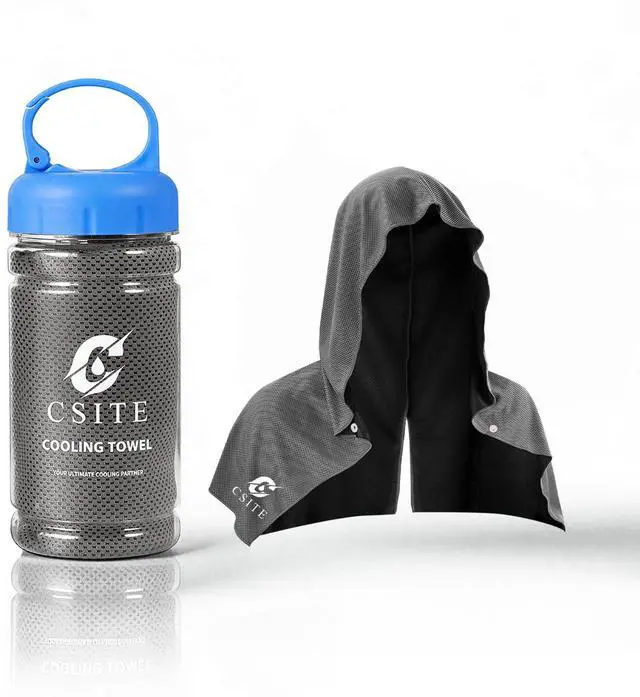 Main image of Cooling Hoodie Towels for Neck and Face, UPF 50 Sun Protection & Instant Cooling, Ice Towels for Hot Weather, Soft Breathable Towel for Sport, Work Out, Gym, Camping & More ActivitiesDark gray