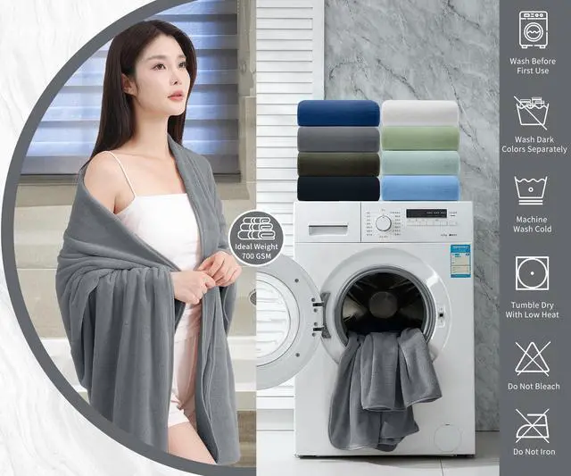Alt view image 6 of 7 - Premium Towel Set 2 Pack Hand Towel 16" x 31",Ultra Soft Highly Absorbent Hand Towel | Durable | Quick Dry | Multifunctional | Luxury Towel for Bathroom Hotel Kitchen Gym,Dark Grey