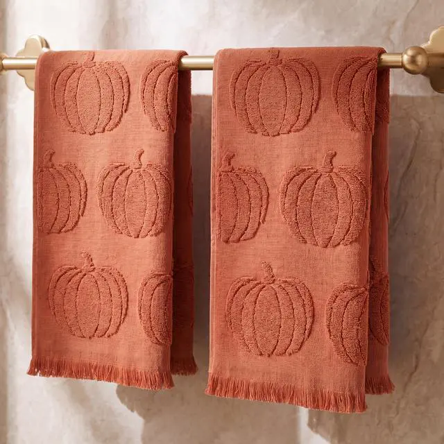 Main image of Decorative Fall Hand Towels for Your Bathroom Or Kitchen | Luxurious Set of 2 Soft Cotton Towels are Absorbent, Lightweight & Dry Quickly - Perfect to Elevate Any Bath Decor at Home