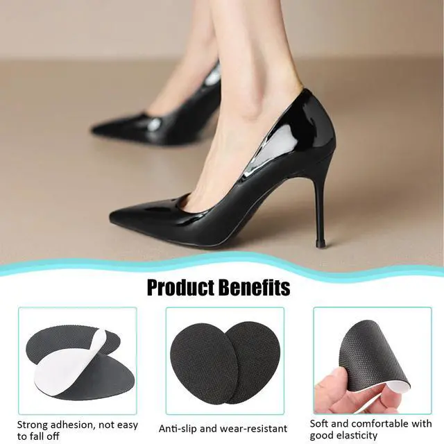 Alt view image 2 of 7 - 20 Pieces Shoe Grips on Bottom of Shoes, Self-Adhesive Non-Skid Shoe Pads Anti Slip Grips for High Heels, Sole Protectors Stickers Cover for Women Girls, Noise Reduction Cushion
