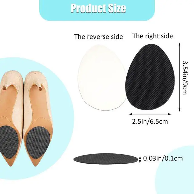 Alt view image 3 of 7 - 20 Pieces Shoe Grips on Bottom of Shoes, Self-Adhesive Non-Skid Shoe Pads Anti Slip Grips for High Heels, Sole Protectors Stickers Cover for Women Girls, Noise Reduction Cushion